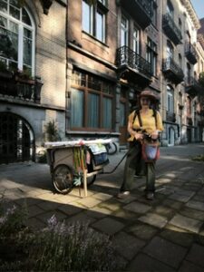 Jyoti with Sybille in street